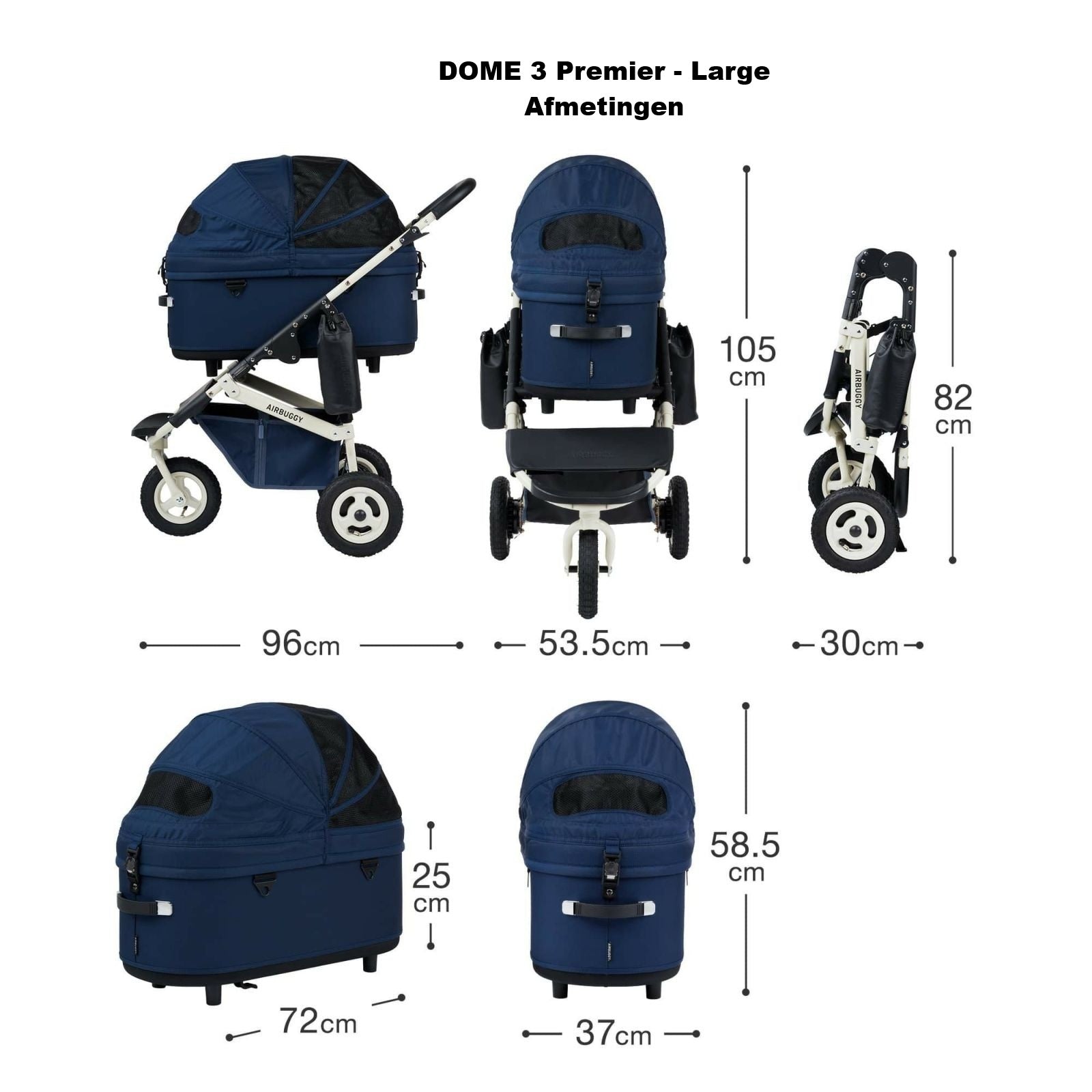 AirBuggy DOME 3 - Grande Gris Tierra - Lujo hondenbuggy